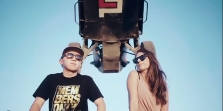 Alex Choi with his friend Emelia Hartford who is also into cars